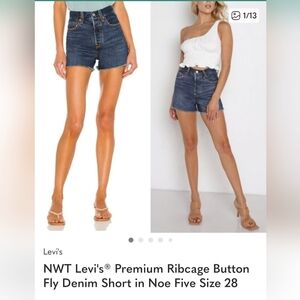 NWT Levi's® Premium Ribcage Button Fly Denim Short in Noe Five Size 28